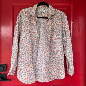 The Weathervane Women's Medium Floral Long Sleeve Button Up Dress Shirt